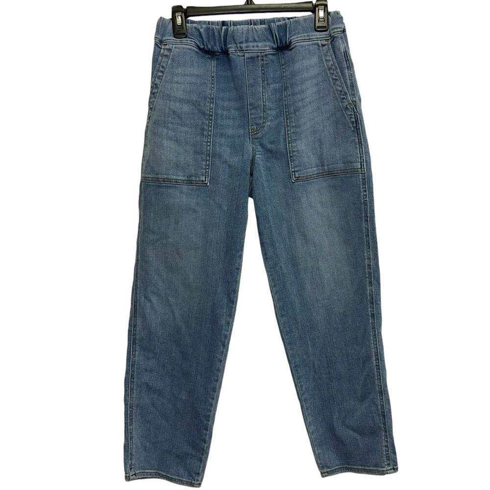 Madewell Pull On Relaxed Denim Jeans Women's Small Blue Utility Pocket Pants